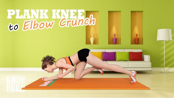 Plank Knee to Elbow Crunch