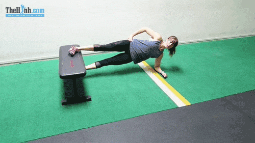 Side Plank Bench Lift - Bài tập làm thon gọn đùi trong