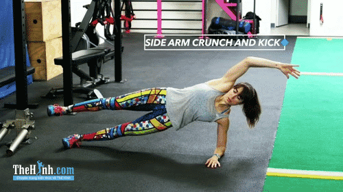 Side Arm Crunch And Kick - Tập cơ liên sườn