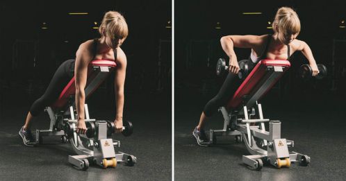 Incline Bench Dumbbell Row