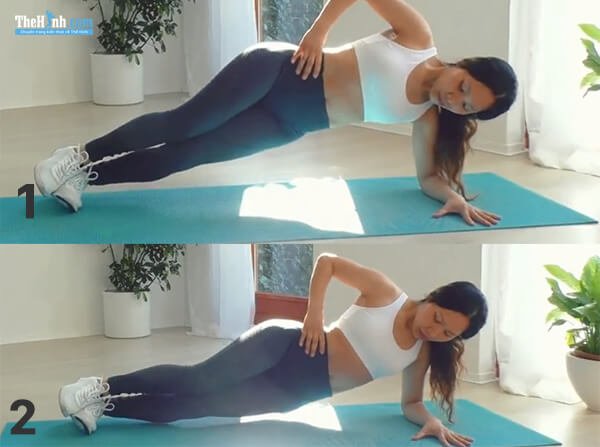 Bàii tập bụng Side-Plank-Hip-Lifts