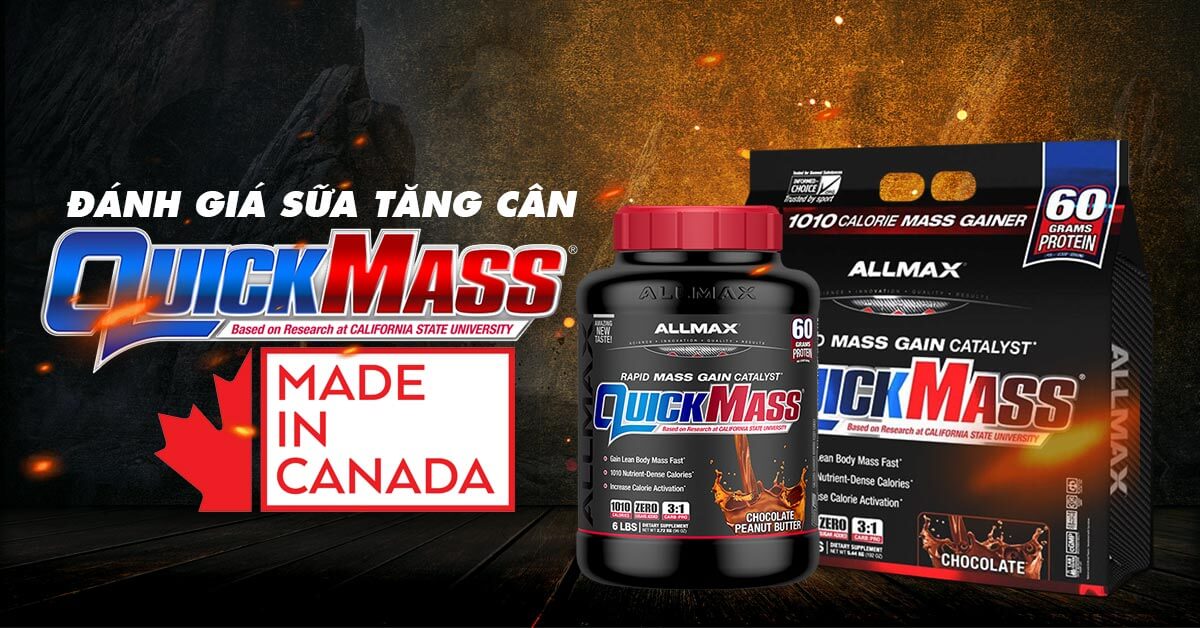 Review sữa tăng cân QuickMass của Allmax đến từ Canada