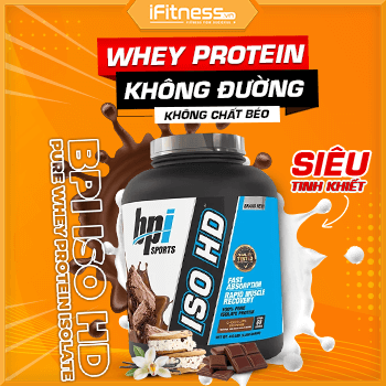 BPI ISO HD 5lbs (2.27kg) - 100% Pure Whey Protein Isolate, 3 Mùi 