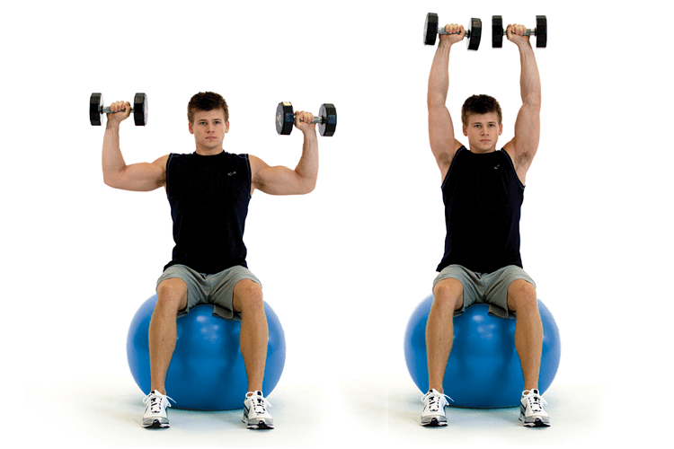 Bài tập Overhead Military Press on Ball