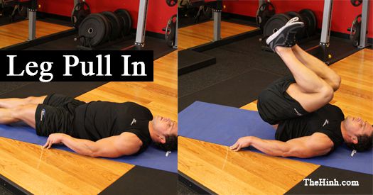 Leg Pull-In – Bài tập gập bụng ngược cao gối cho cơ bụng 6 múi