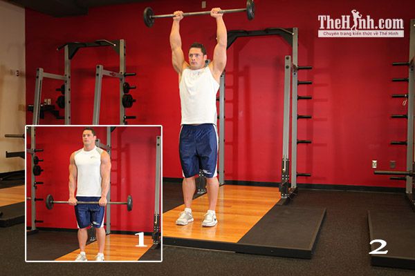 Standing Front Barbell Raise Over Head