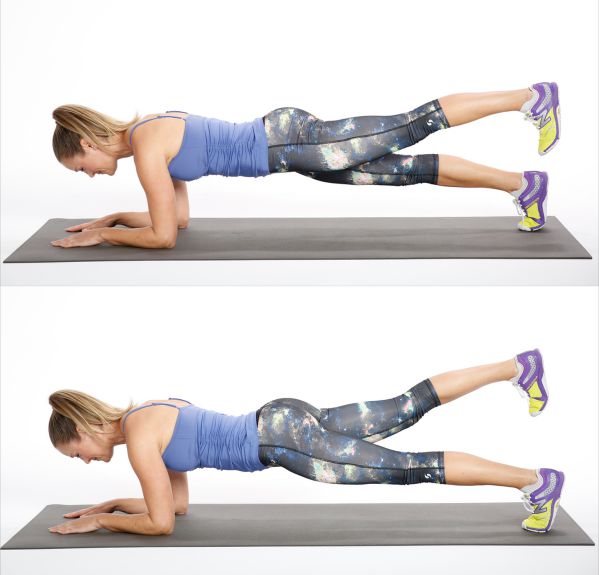 Hướng dẫn tập Plank nâng chân – Elbow Plank Leg Raises