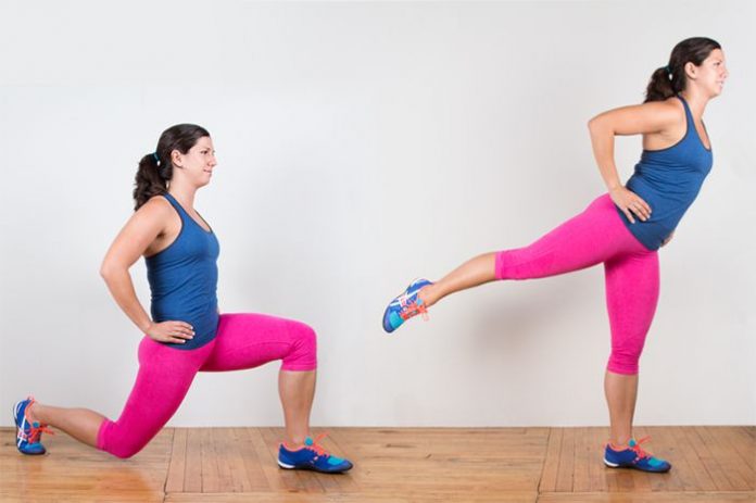 Động tác Lunge to Heel Raises