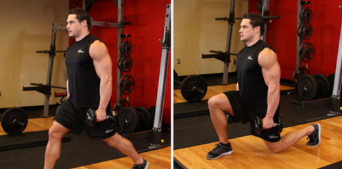 dumbbell lunges