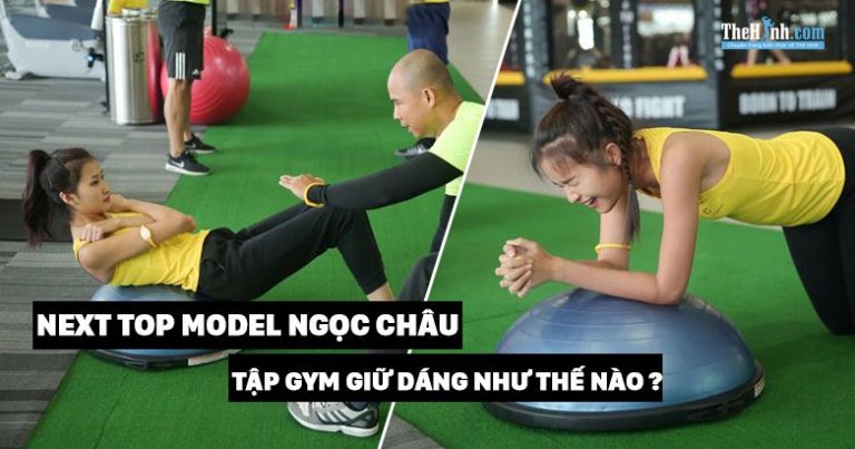Những hinh ảnh Next Top Ngọc Châu tập gym tại phòng tập