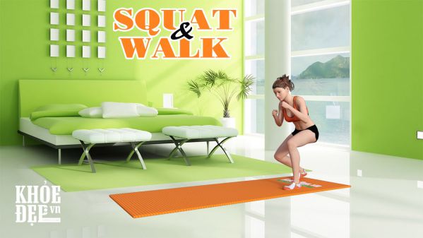 Tập squat tại nhà cho cặp mông cong vút cùng Squat Walk