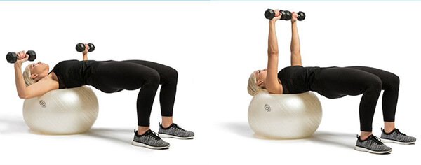 Stability ball chest press