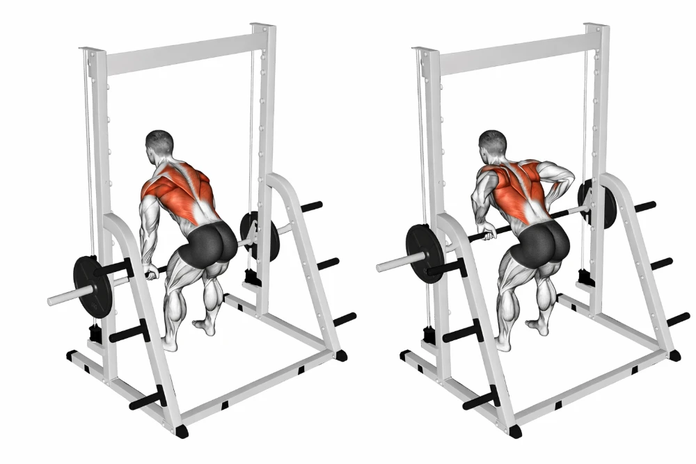 Smith machine bent-over row