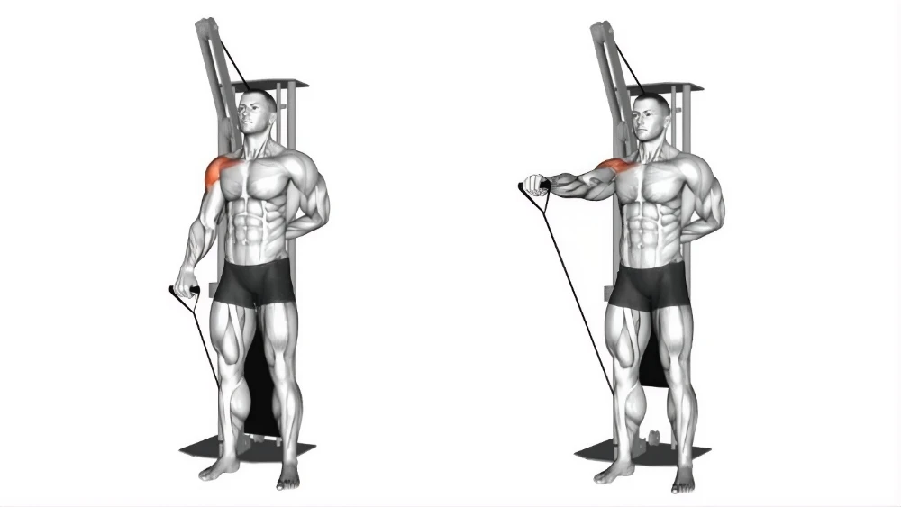 Single-arm cable front raise