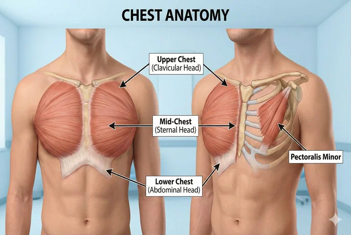 Cơ ngực (Chest / Pectoralis) - Điểm nhấn mặt trước