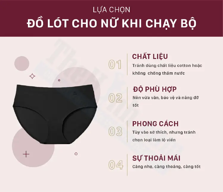 Tiêu chí mua quần lót chạy bộ cho nữ