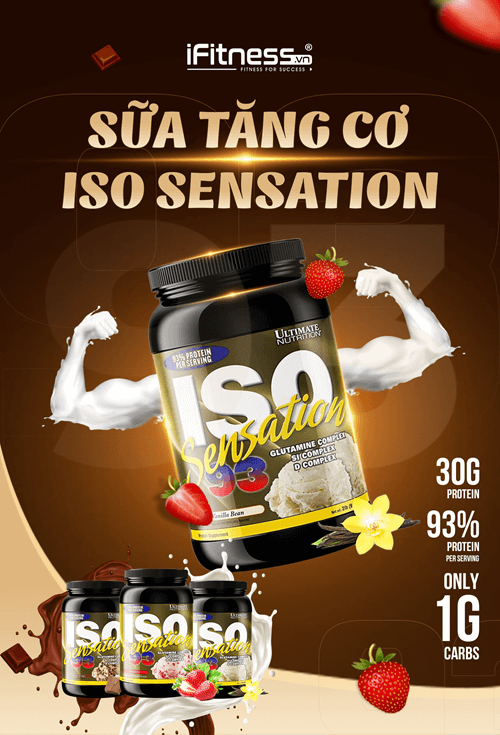 Sữa Tăng Cơ ISO Sensation 93 - 910g 5 mùi