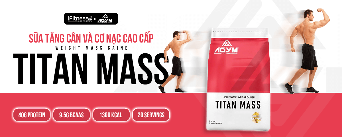 Sữa Tăng Cân và Cơ Nạc cao cấp TITAN MASS Weight Mass Gainer gói 2kg title=