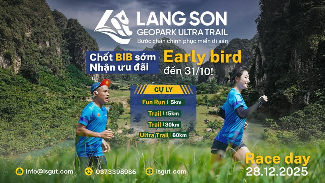 Giải chạy địa hình quốc tế “Lang Son Geopark Ultra Trail 2025” bước chân chinh phục miền di sản
