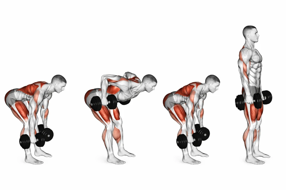 Dumbbell Deadlift To Row
