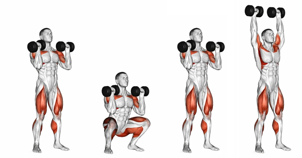 Squat To Curl To Press