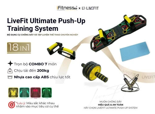 Bộ dụng cụ hít đất và tập luyện thể thao chuyên nghiệp LiveFit